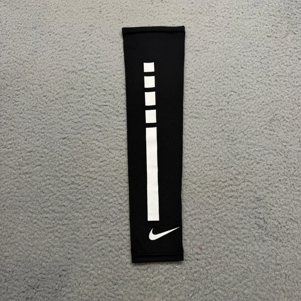 Nike Pro Elite Unisex OS Black White Basketball Single Arm Compression Sleeve